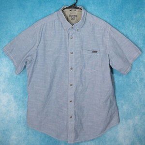 Eddie Bauer Classic Fit Button Down Shirt, Short Sleeve, Men's, Blue, Size XL